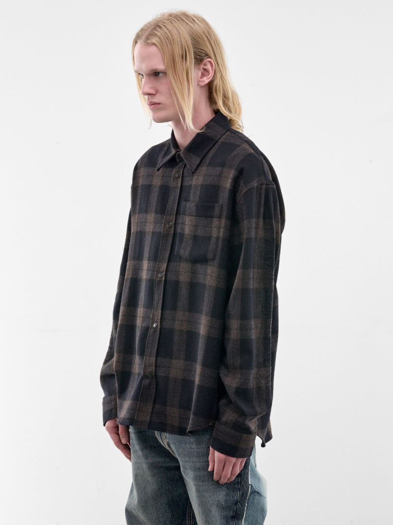 Brown Flannel Check Shirt (MH27SH063BC-BLACK-CHECK)