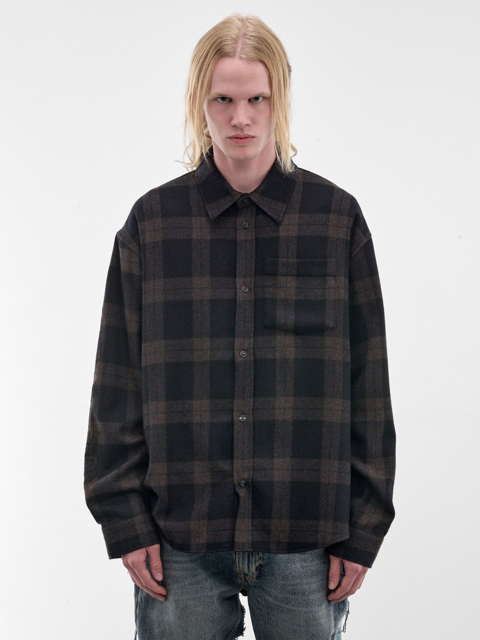 Brown Flannel Check Shirt (MH27SH063BC-BLACK-CHECK)
