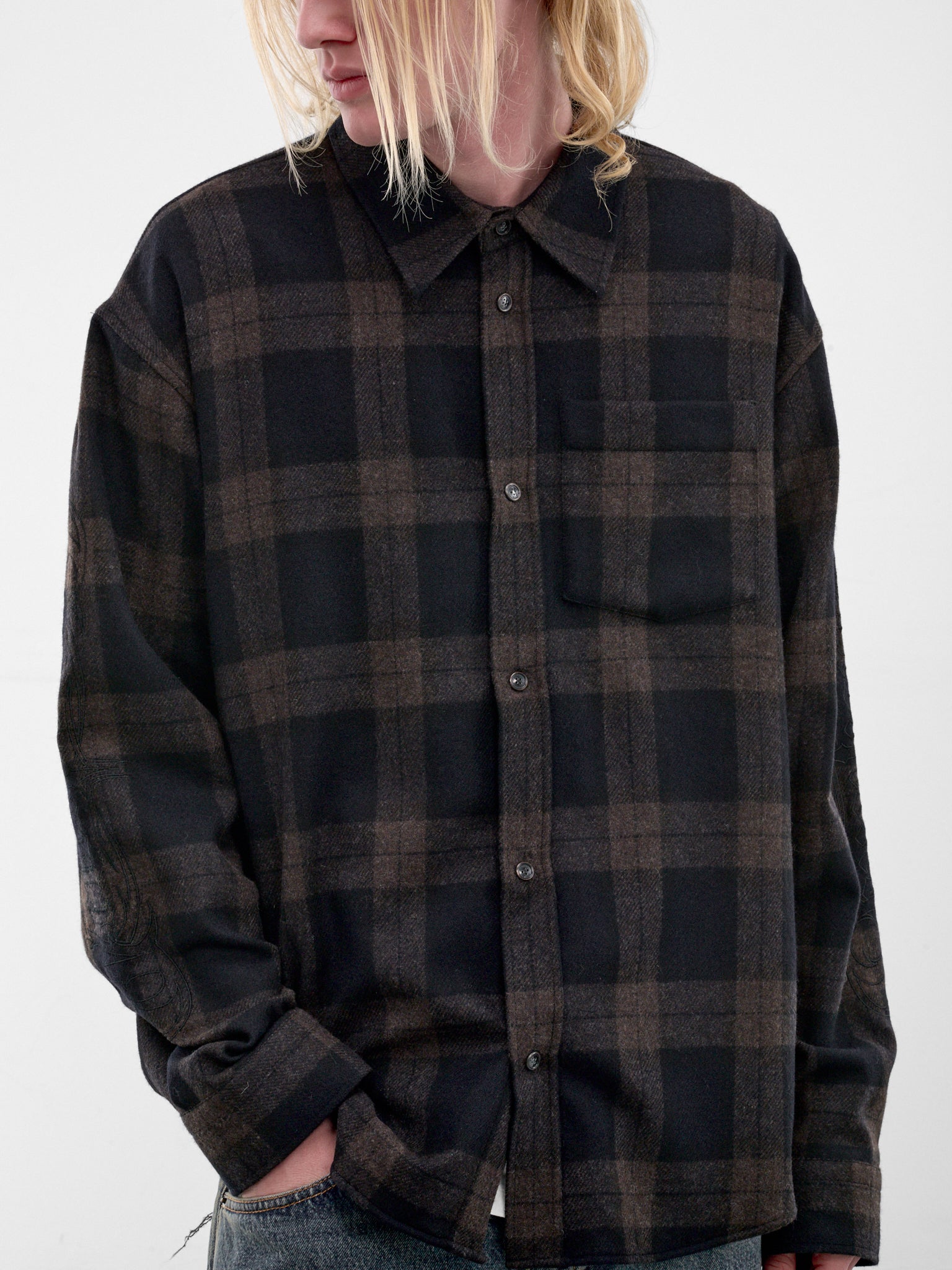 Brown Flannel Check Shirt (MH27SH063BC-BLACK-CHECK)