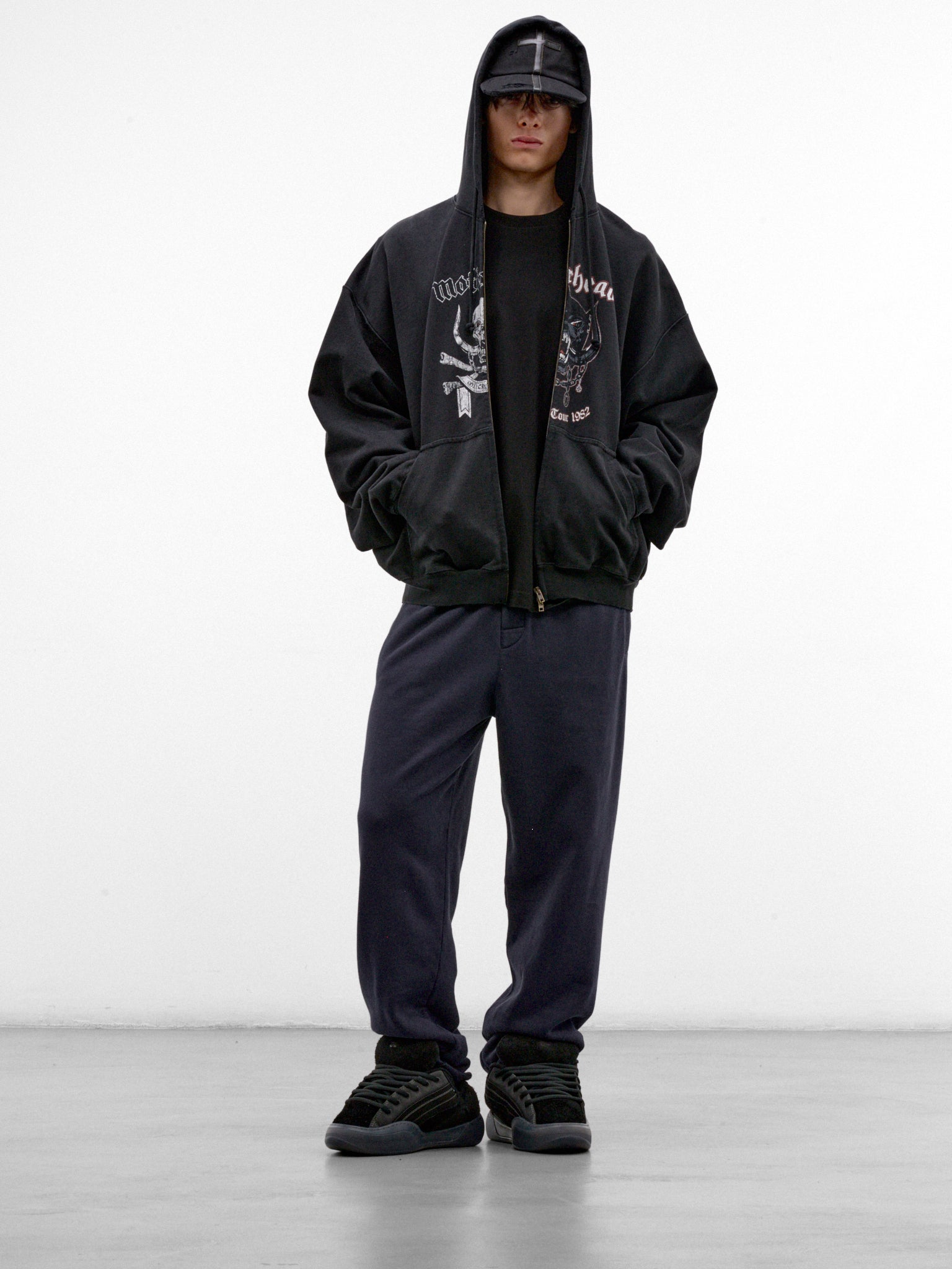 Navy Wide Leg Sweatpants (MH27SP185N-NAVY)