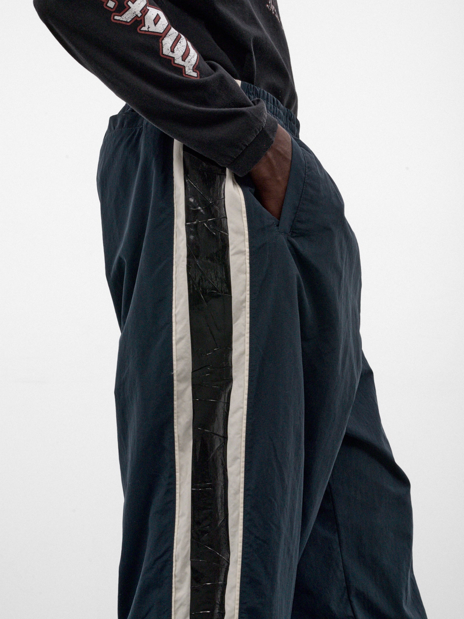 Navy Nylon Tape Tracksuit Pants (MH27TP106N-NAVY)
