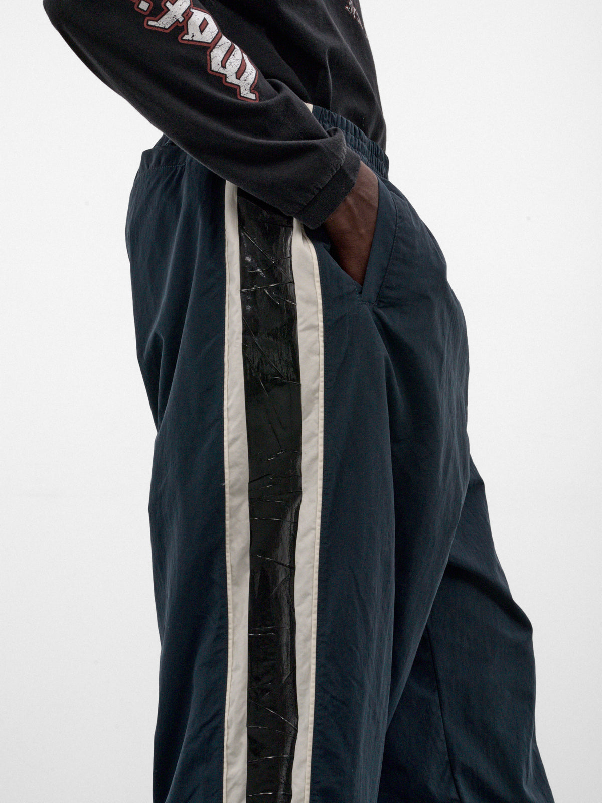 Navy Nylon Tape Tracksuit Pants (MH27TP106N-NAVY)
