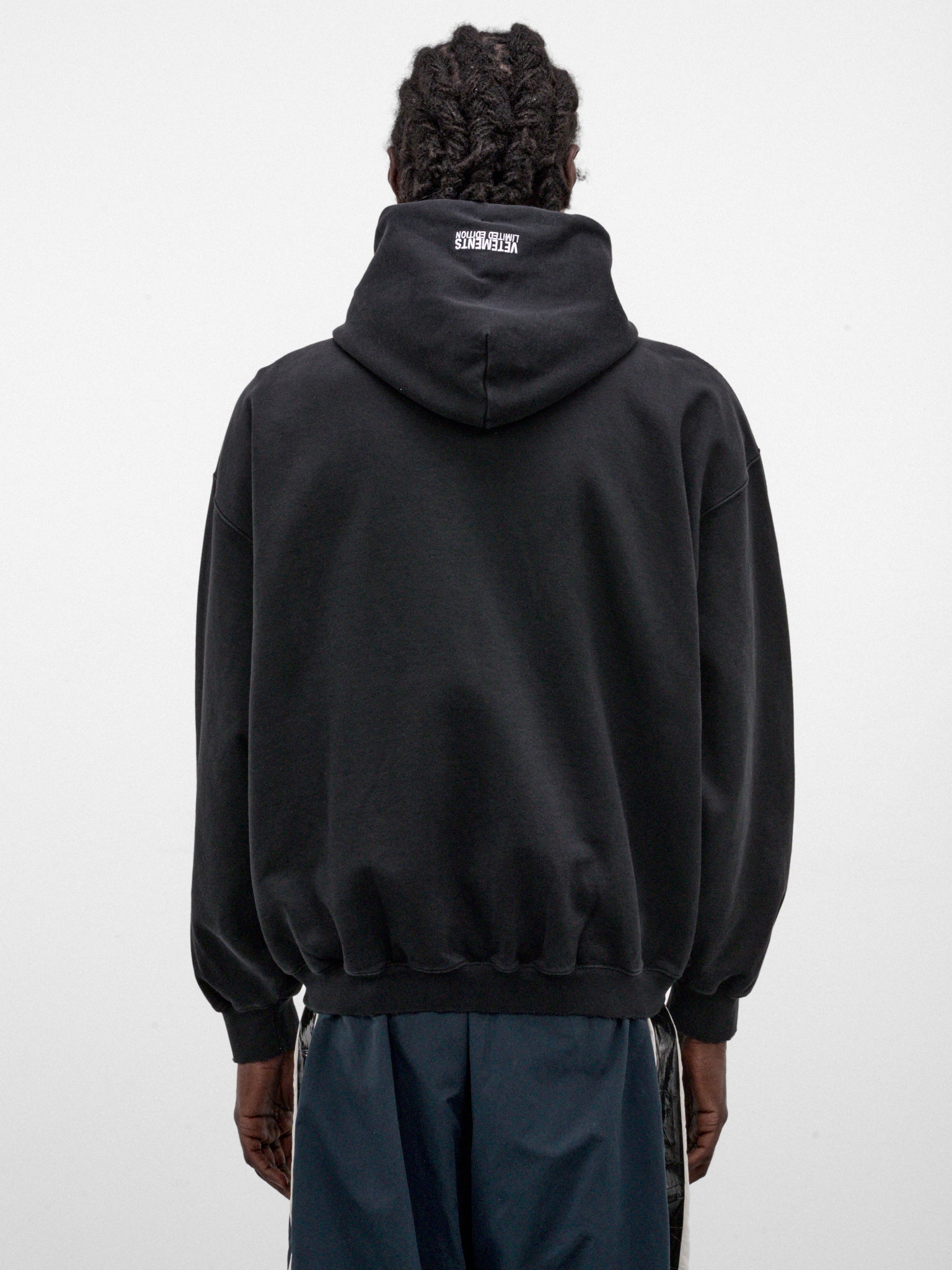 Black Cotton Upside-Down Zip-Up Hoodie (MH27ZU158B-WASHED-BLACK)