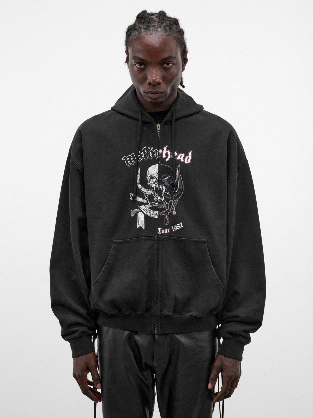 Vetements x Motörhead Graphic Cut-Up Hoodie (MH27ZU241B-WASHED-BLACK)