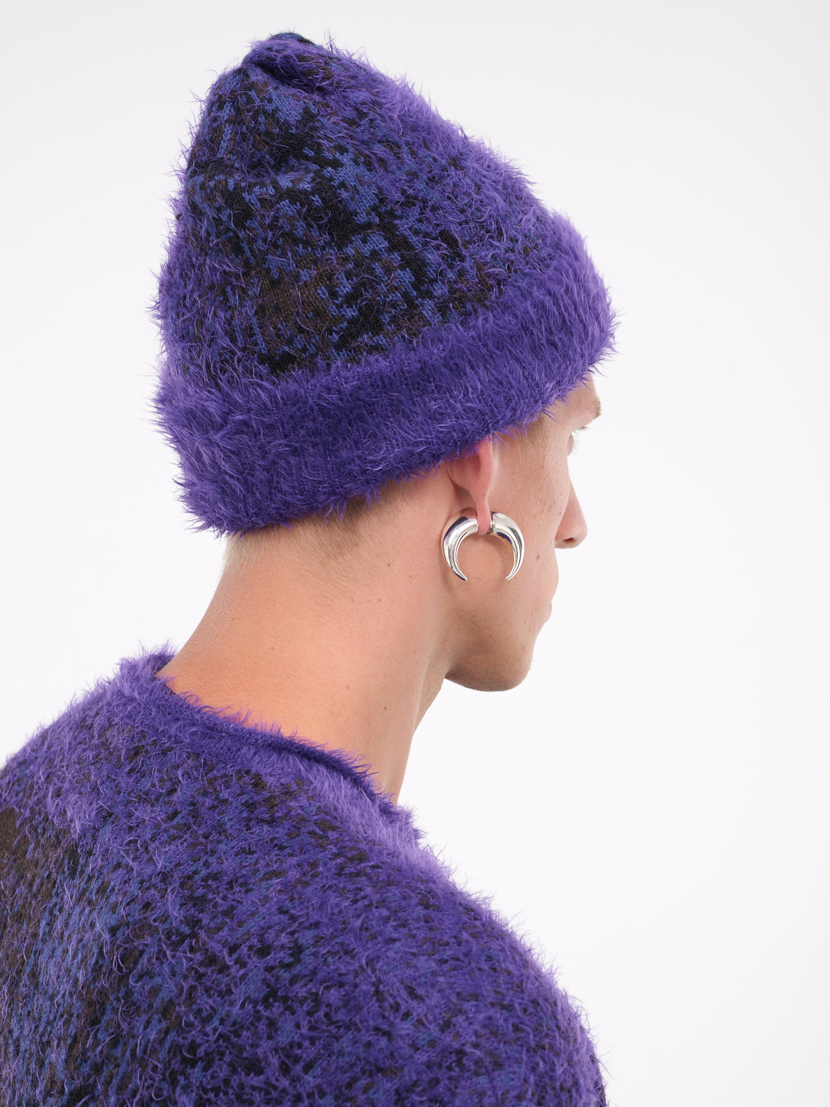 Gradient Hairy Beanie (MHAT3-S25-Y69-PURPLE-BLUE-BROW)