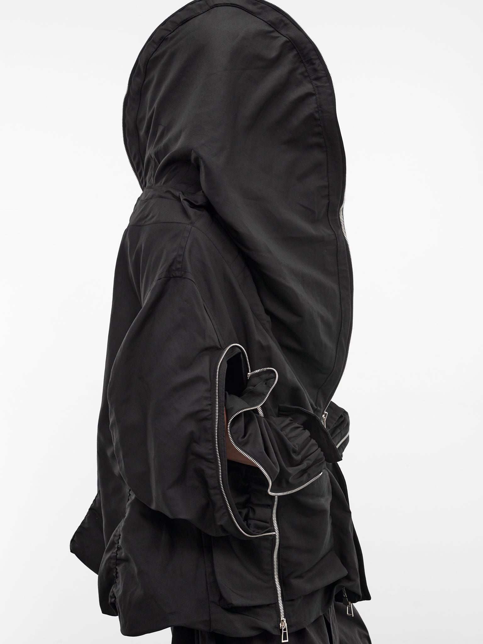 Black Linen-Nylon Wing Jumper (MI2JP709BK-BLACK)