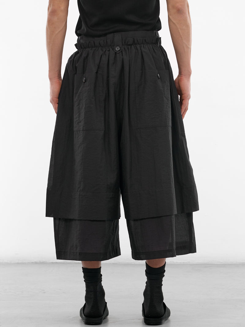 Black Ghostfold Bermuda Layered Shorts (MI3PT708BK-BLACK)
