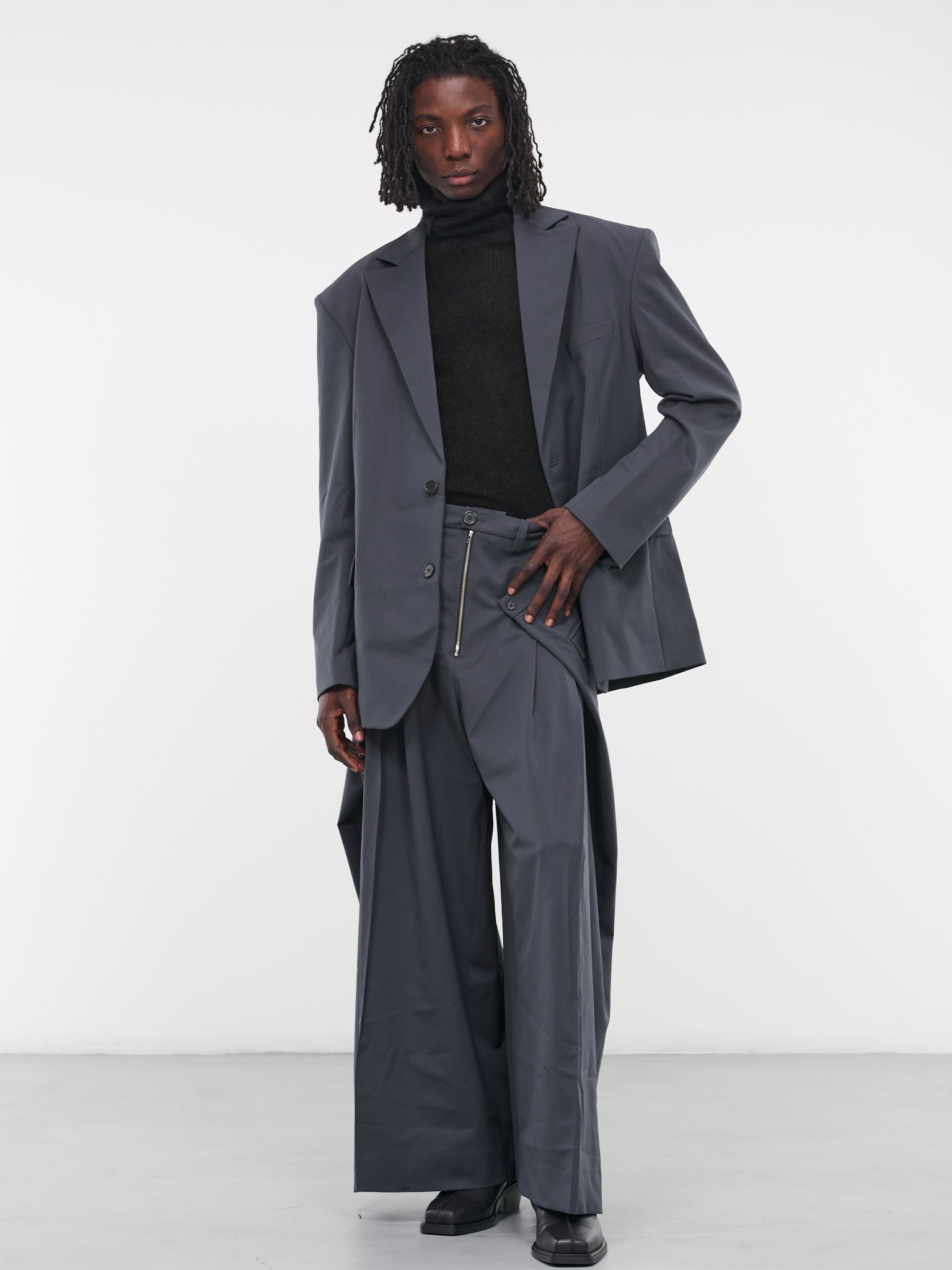 Oversized Blazer (MJ014W-LSW-DARK-GREY)