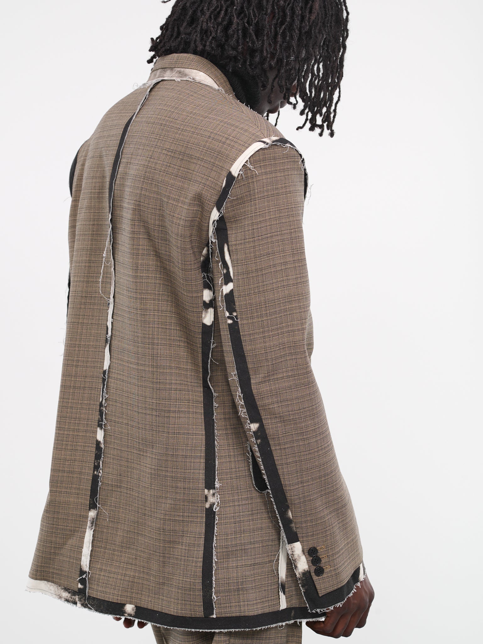 Trimmed Edge Blazer (MJ031W-WBCP-BEIGE-BLACK-CHECK)