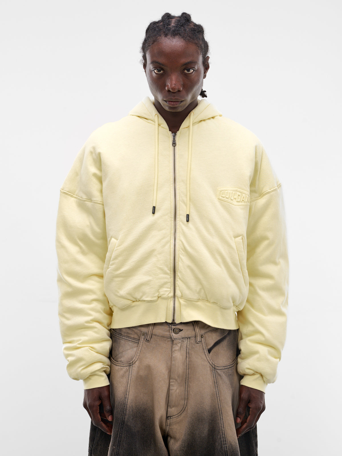 Spoiled Milk Wadded Zip Hoodie (MJ038J0-LJ-100-SPOILED-MILK)