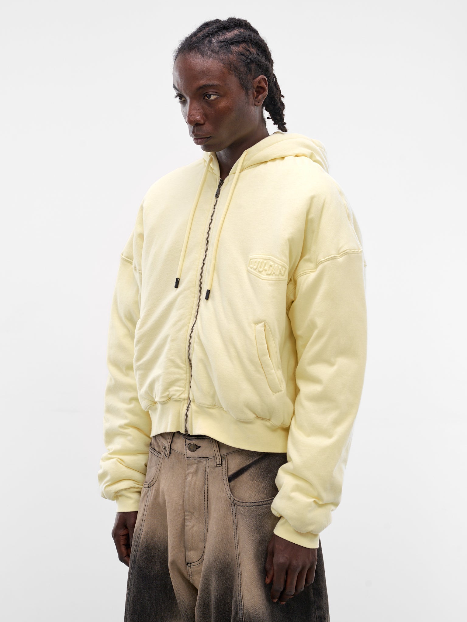 Spoiled Milk Wadded Zip Hoodie (MJ038J0-LJ-100-SPOILED-MILK)