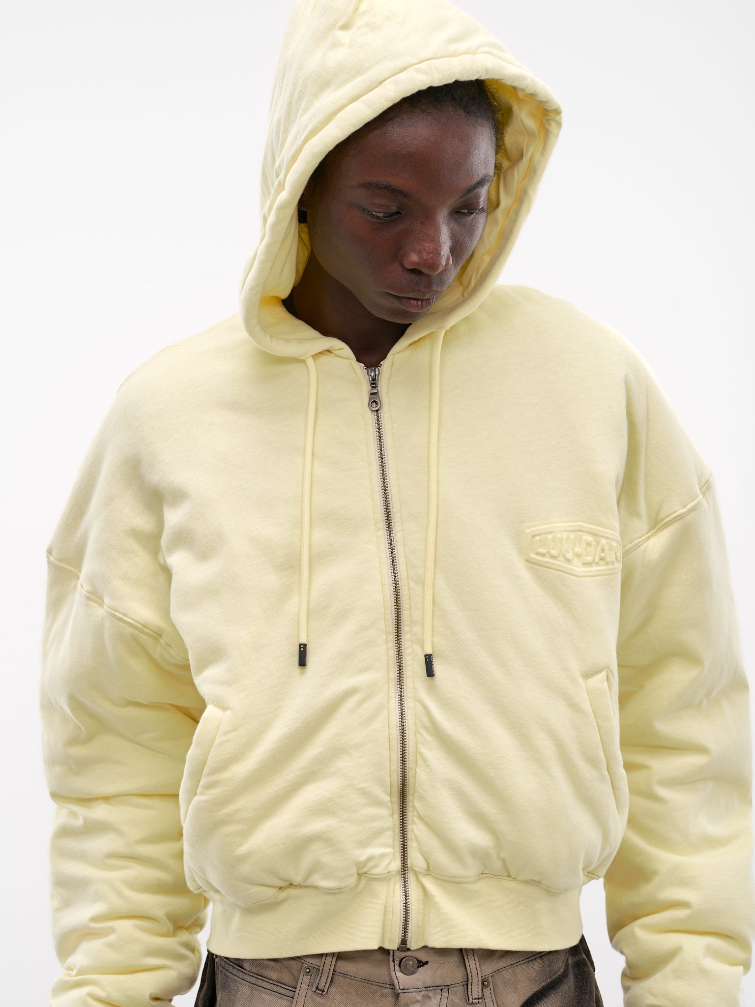 Spoiled Milk Wadded Zip Hoodie (MJ038J0-LJ-100-SPOILED-MILK)