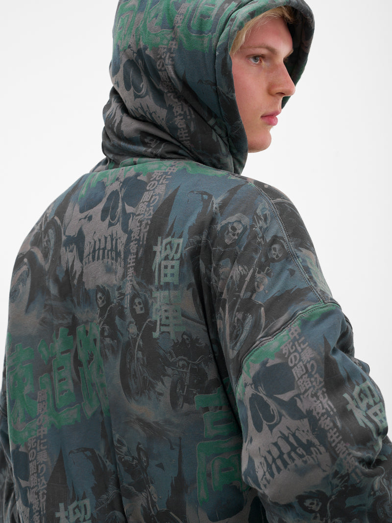 Ghost Rider Graphic Wadded Hoodie (MJ038J-LJ-DARK-SMOKE)