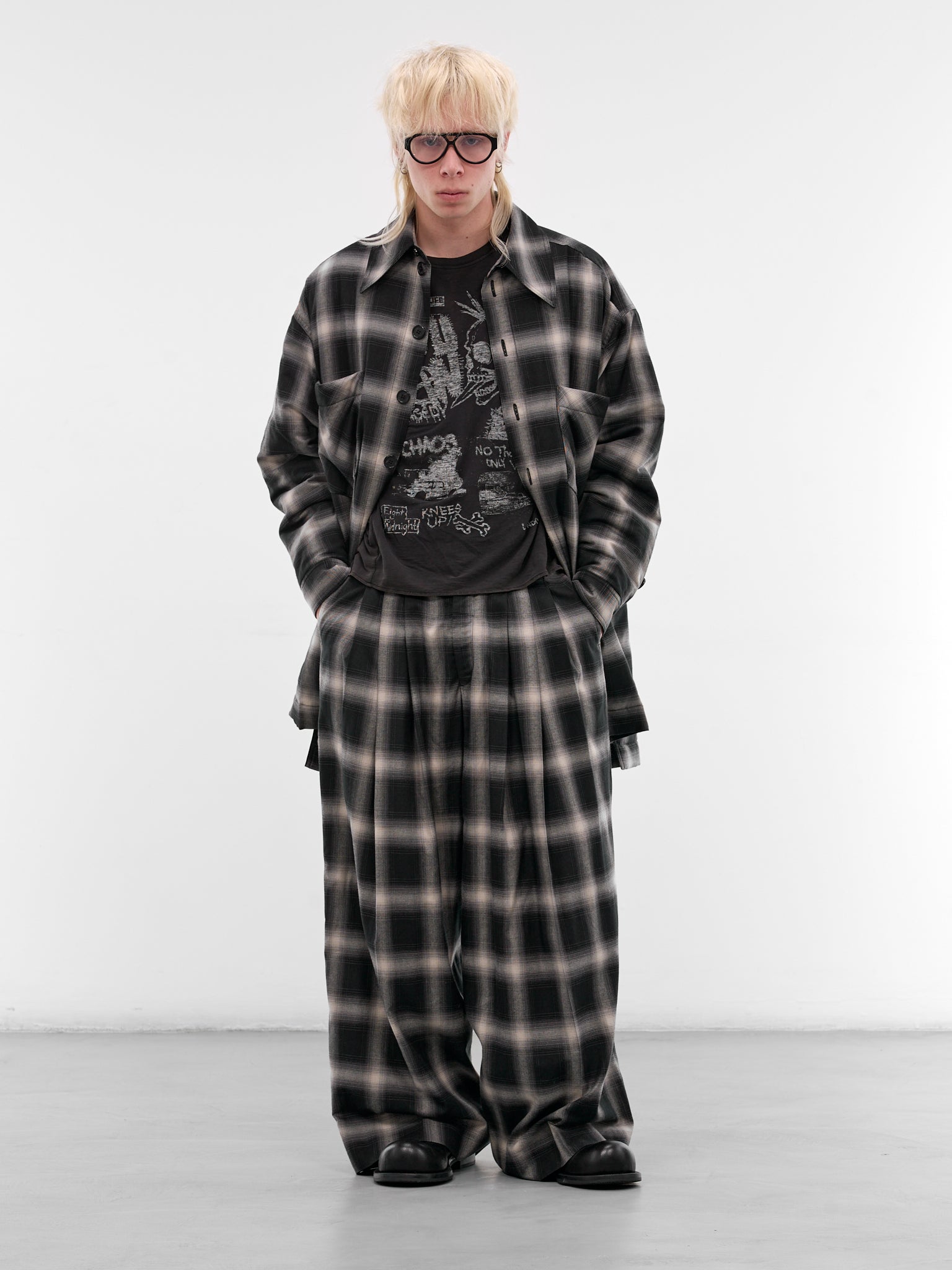 Ombre Check Triple Pleated Trousers (MP041W-OCC-907-OMBRE-CHECK)