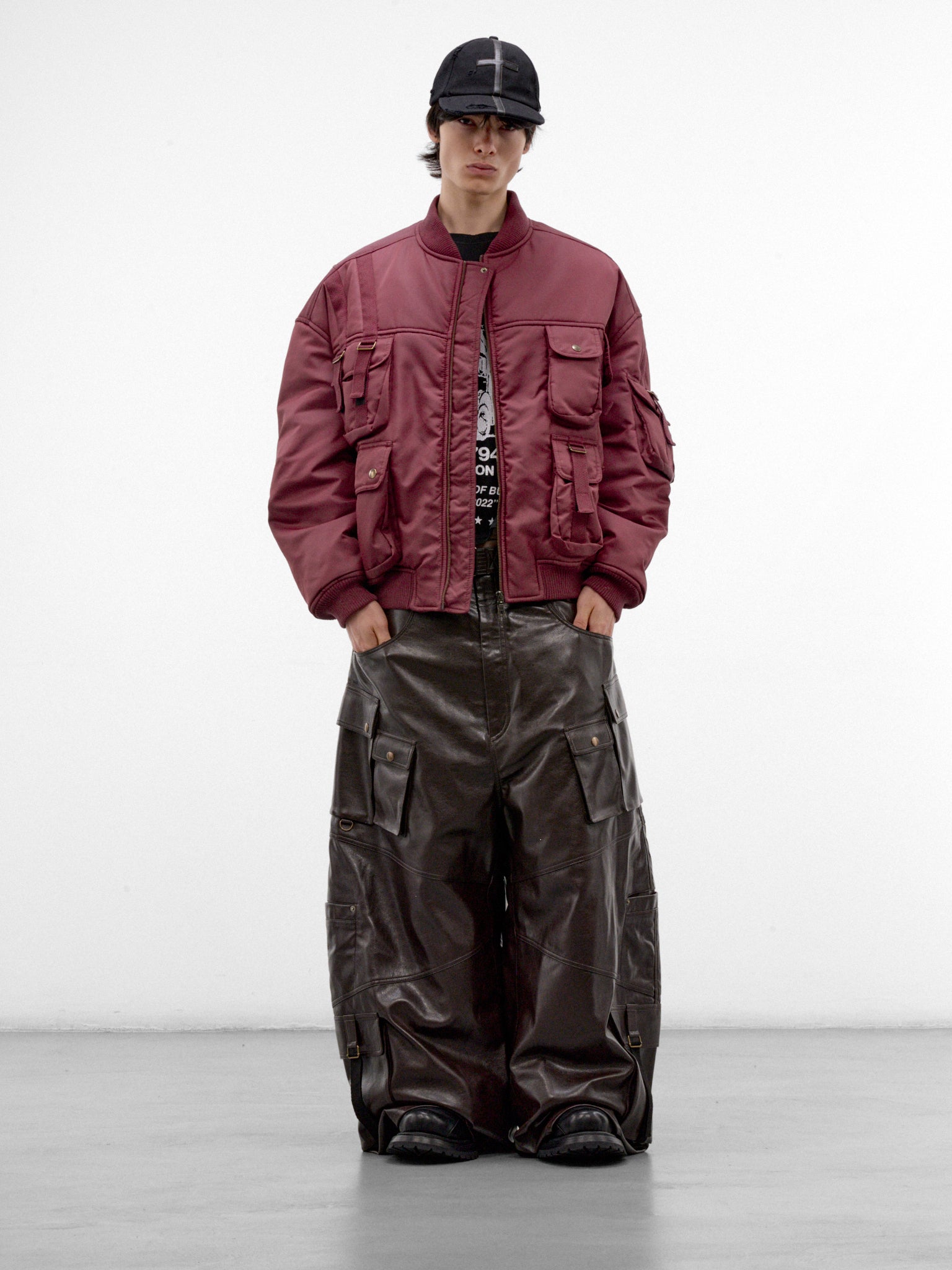 Blood Oversized Bomber Jacket (MJ088W-BN-507-DRIED-BLOOD)