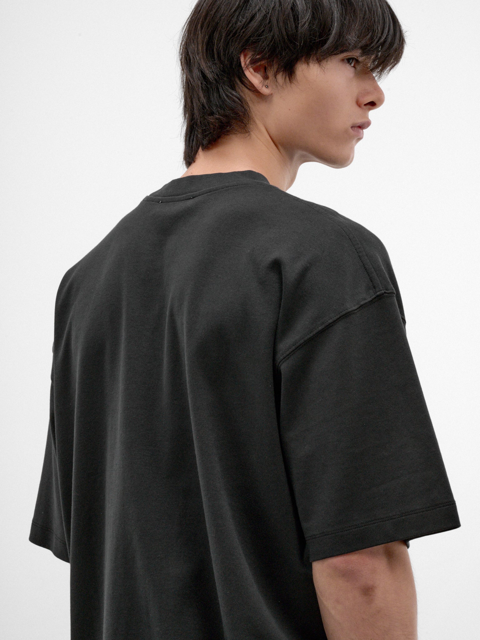 Black Cotton Oversized Tee (MJE09-JER01-BLACK)