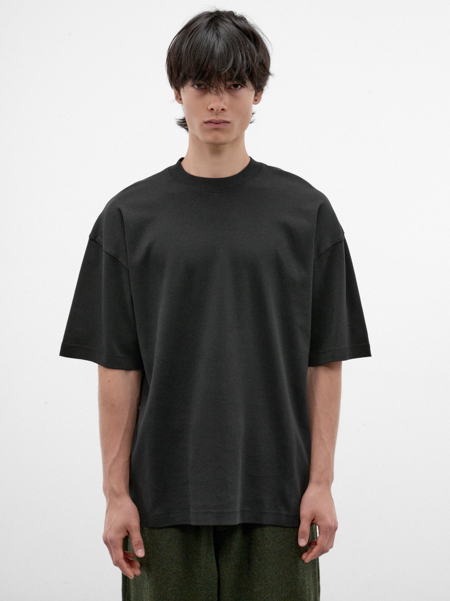 Black Cotton Oversized Tee (MJE09-JER01-BLACK)