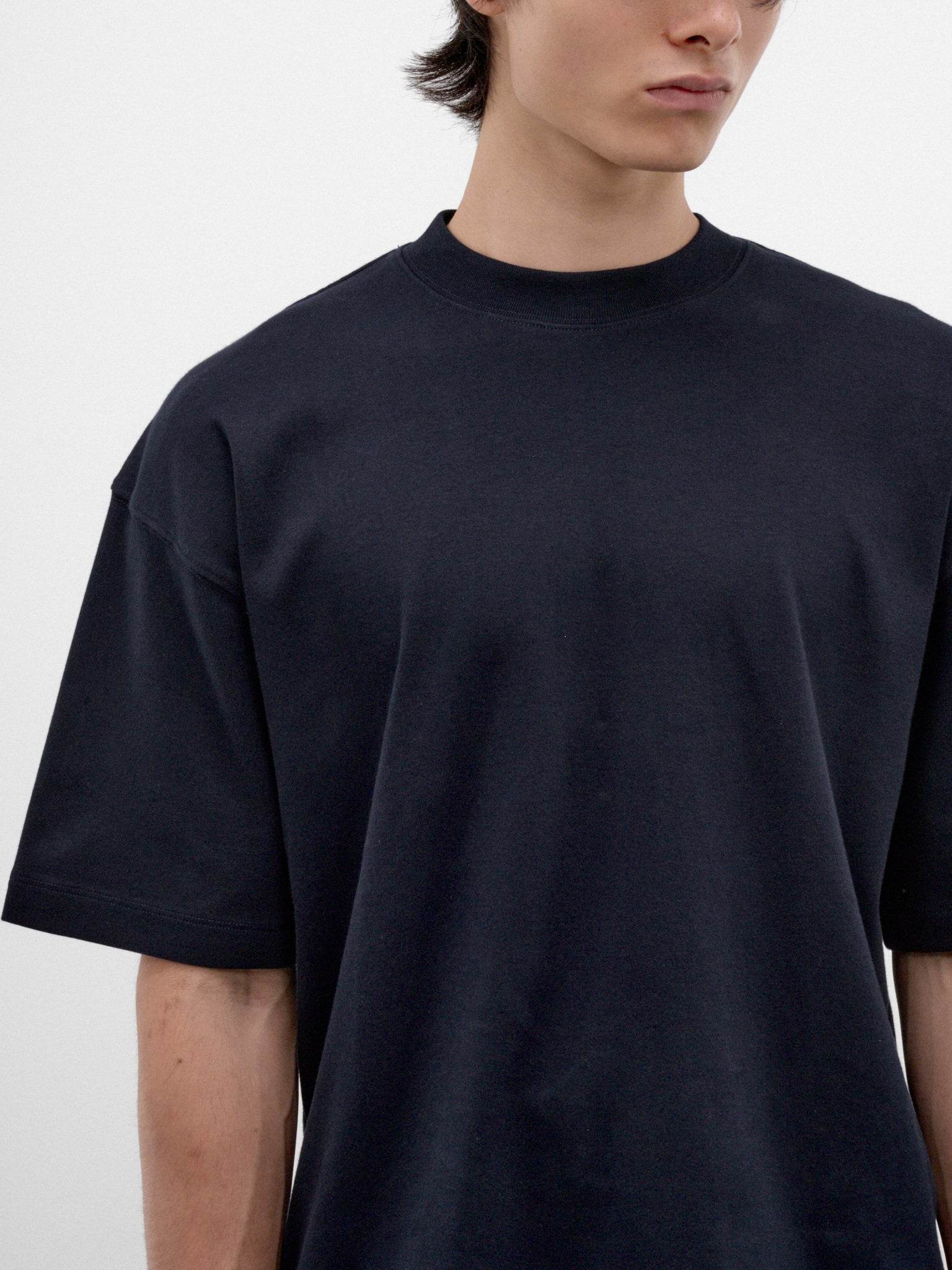 Navy Cotton Oversized Tee (MJE09-JER01-DARK-BLUE)