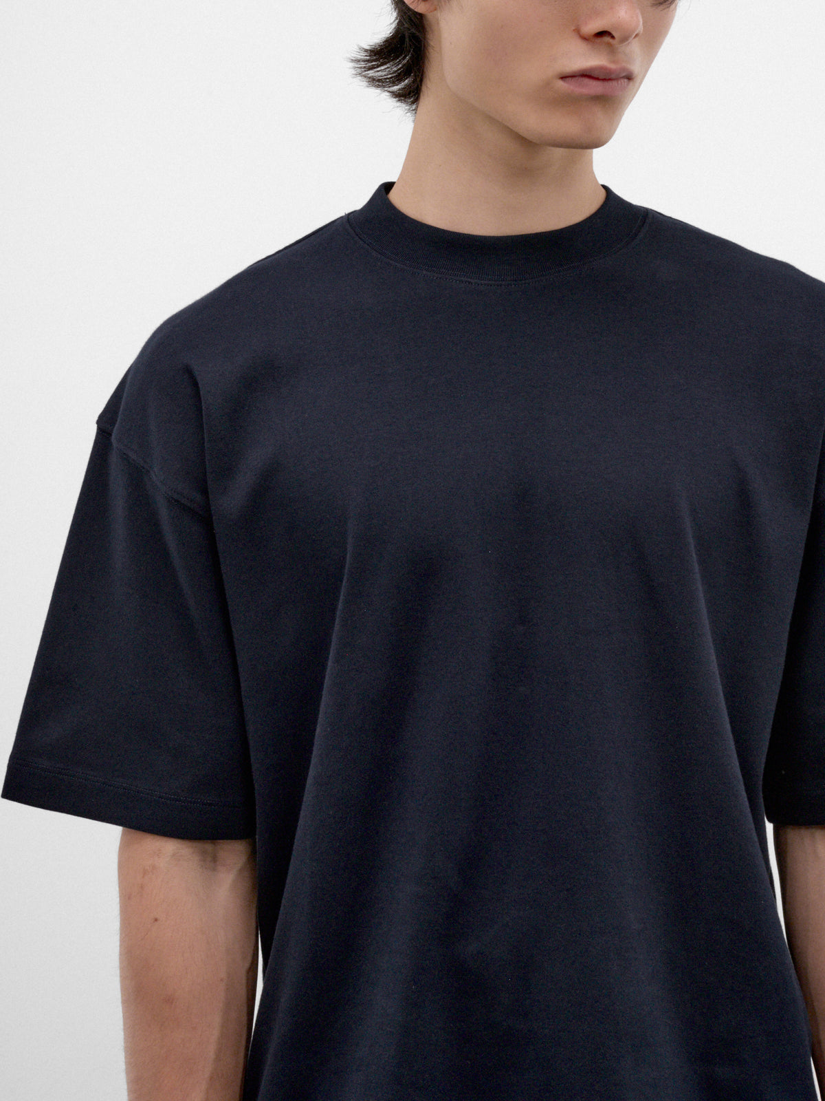 Navy Cotton Oversized Tee (MJE09-JER01-DARK-BLUE)