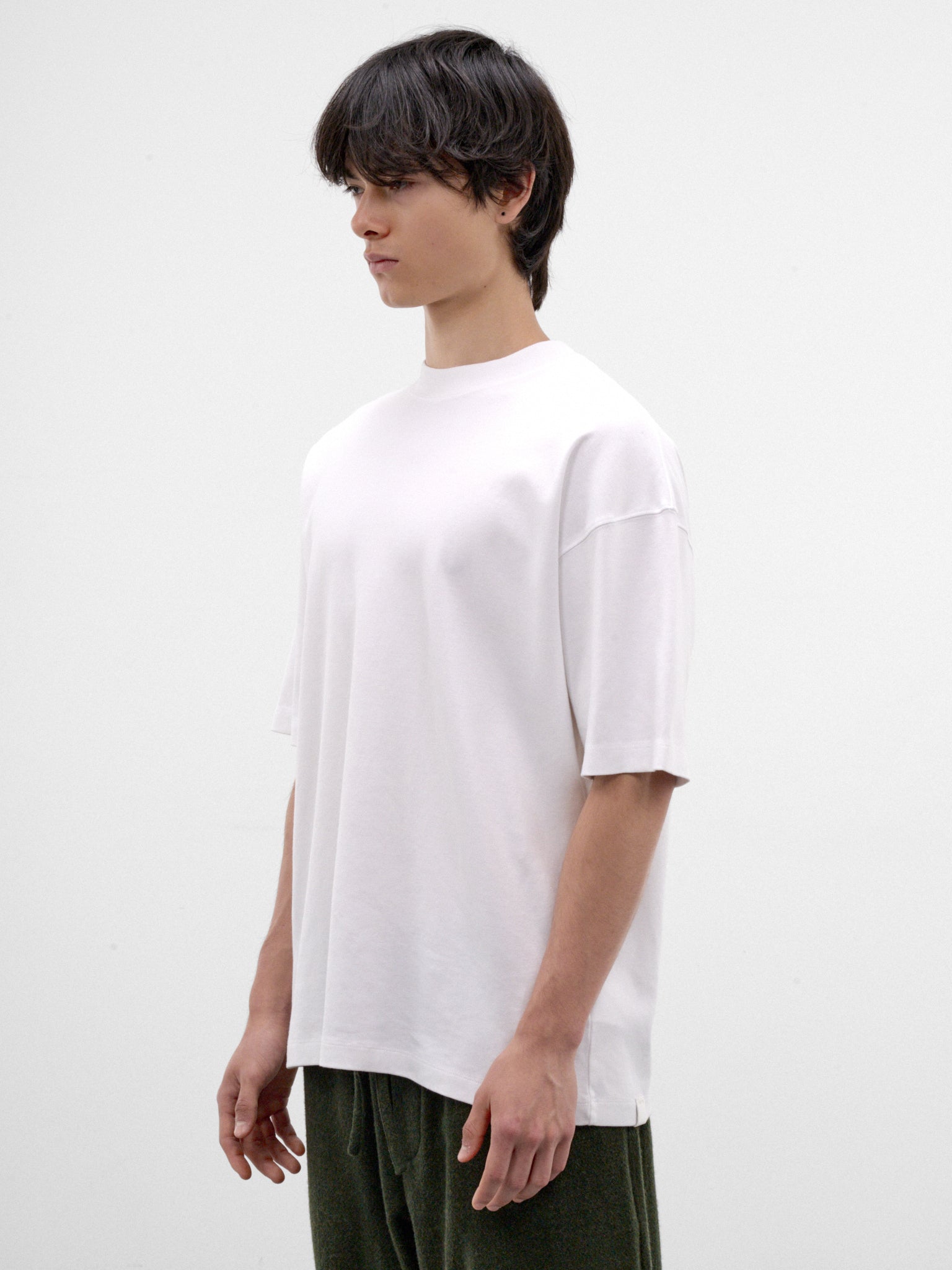 White Cotton Oversized Tee (MJE09-JER01-WHITE)