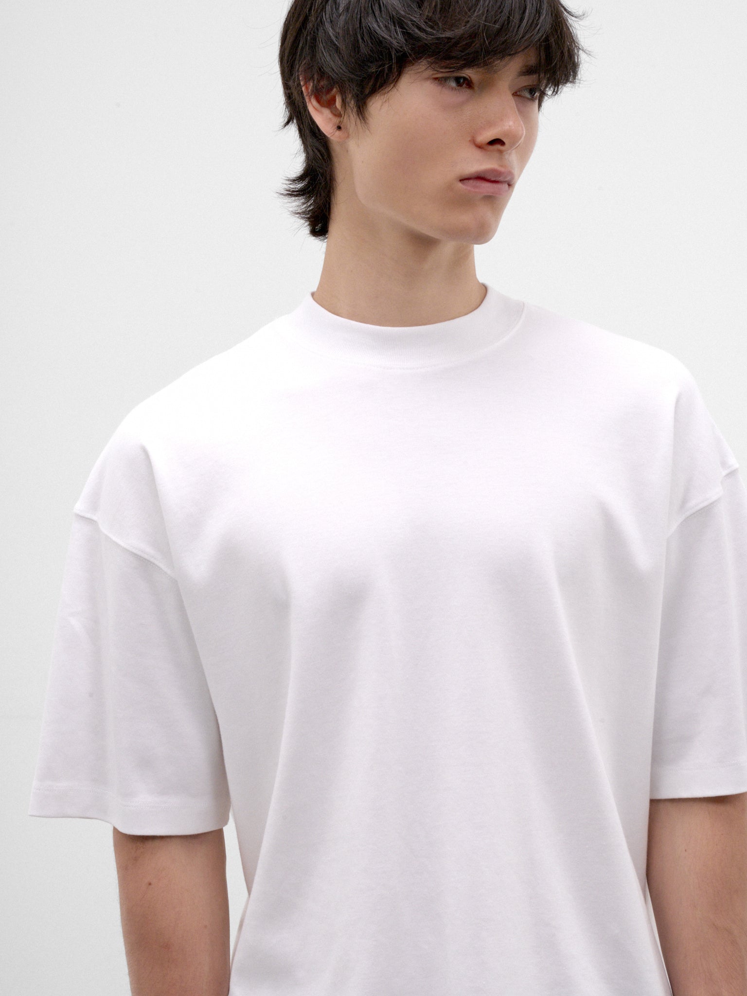 White Cotton Oversized Tee (MJE09-JER01-WHITE)