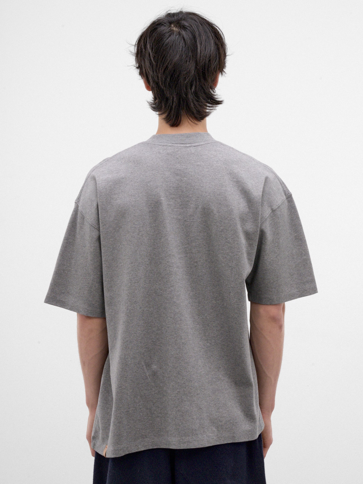 Gray Melange Cotton Oversized Tee (MJE09-JER02-DARK-GREY-MELANGE)