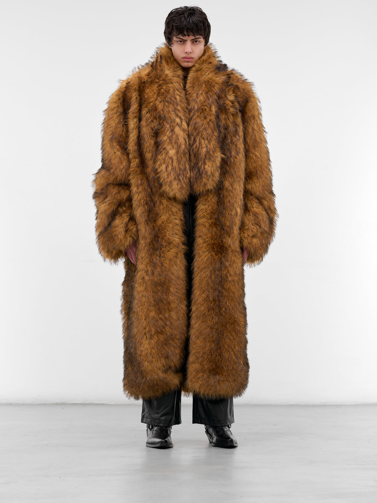 Beige Oversized Faux Fur Coat (MM006-BEIGE)