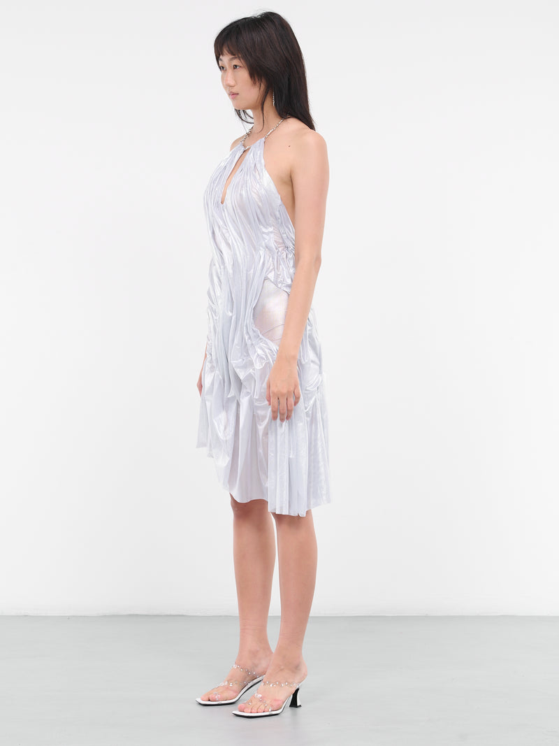 Wet Midi Dress (MOON-WETLOOK-METALLIC-SILVER)