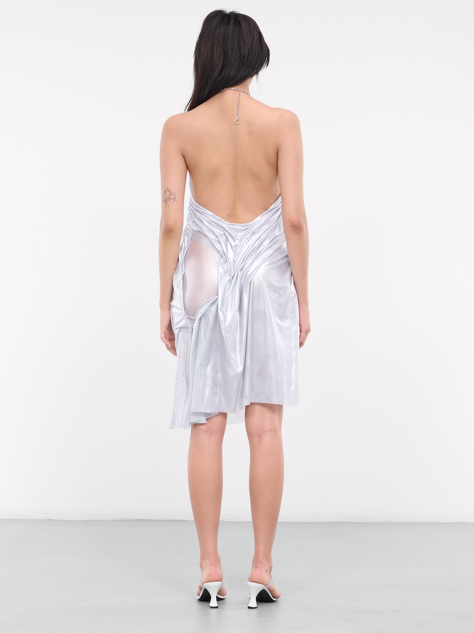 Wet Midi Dress (MOON-WETLOOK-METALLIC-SILVER)