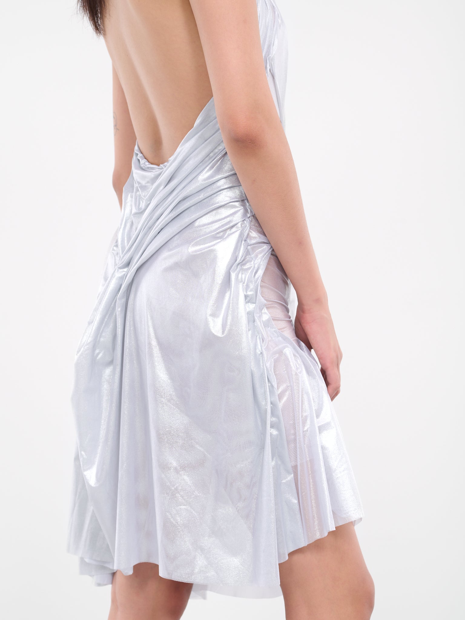 Wet Midi Dress (MOON-WETLOOK-METALLIC-SILVER)