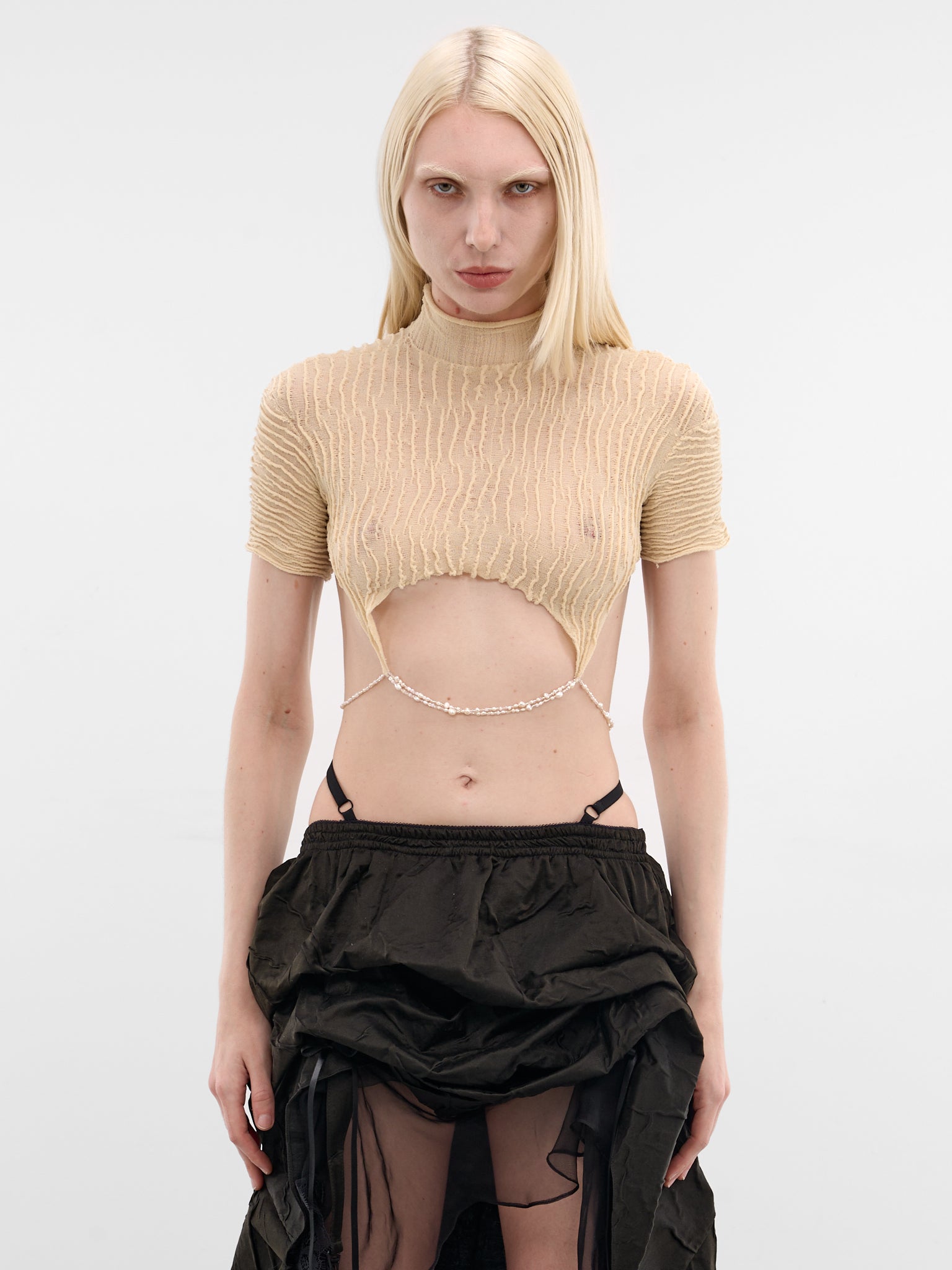 Moonsick Nylon Pearl Strand Tee (MOONSICK-TEE-BEIGE)