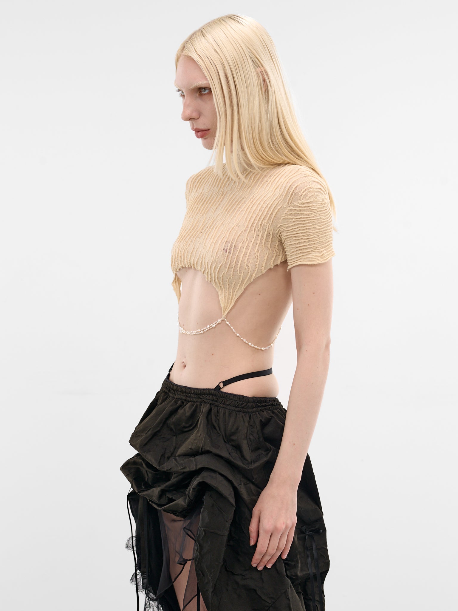 Moonsick Nylon Pearl Strand Tee (MOONSICK-TEE-BEIGE)