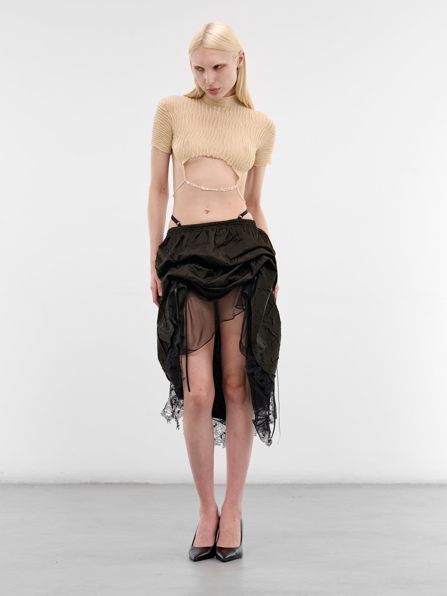 Moonsick Nylon Pearl Strand Tee (MOONSICK-TEE-BEIGE)