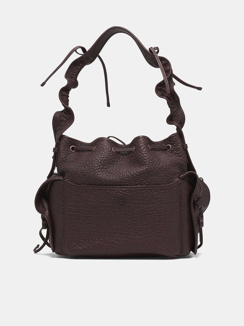 Brown Leather Multi-Pocket Bag (MP-BIG-GRAINY-CHOCOLATE-BROWN)