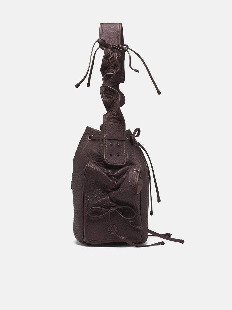 Brown Leather Multi-Pocket Bag (MP-BIG-GRAINY-CHOCOLATE-BROWN)