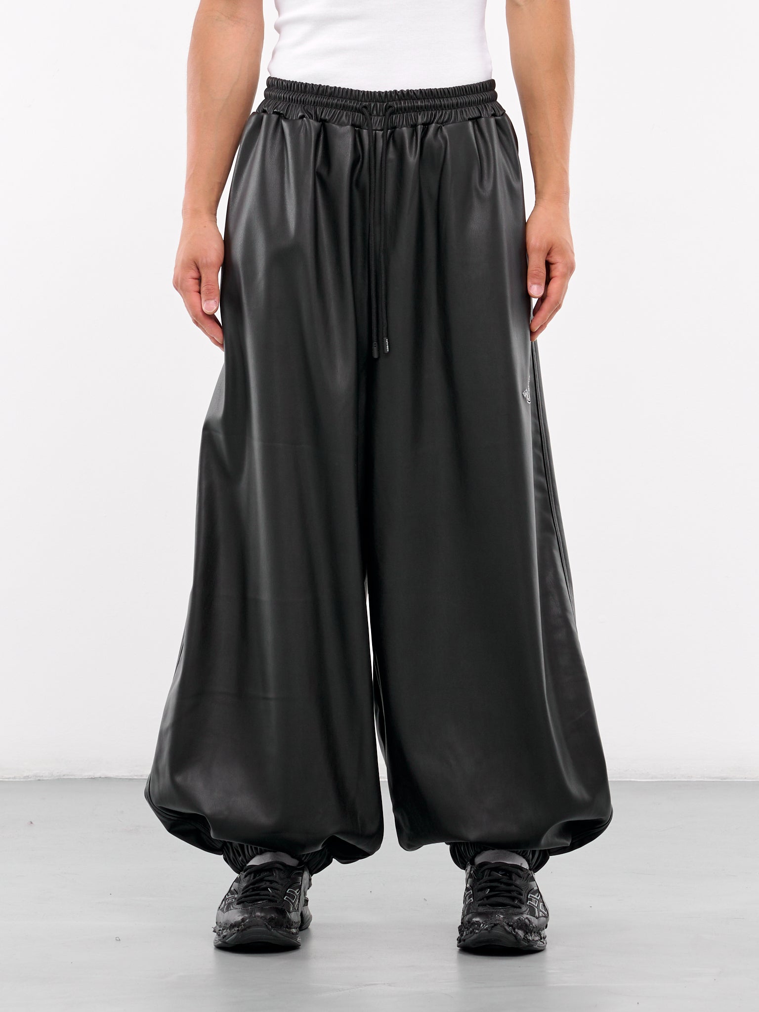 Faux leather baggy pants hotsell