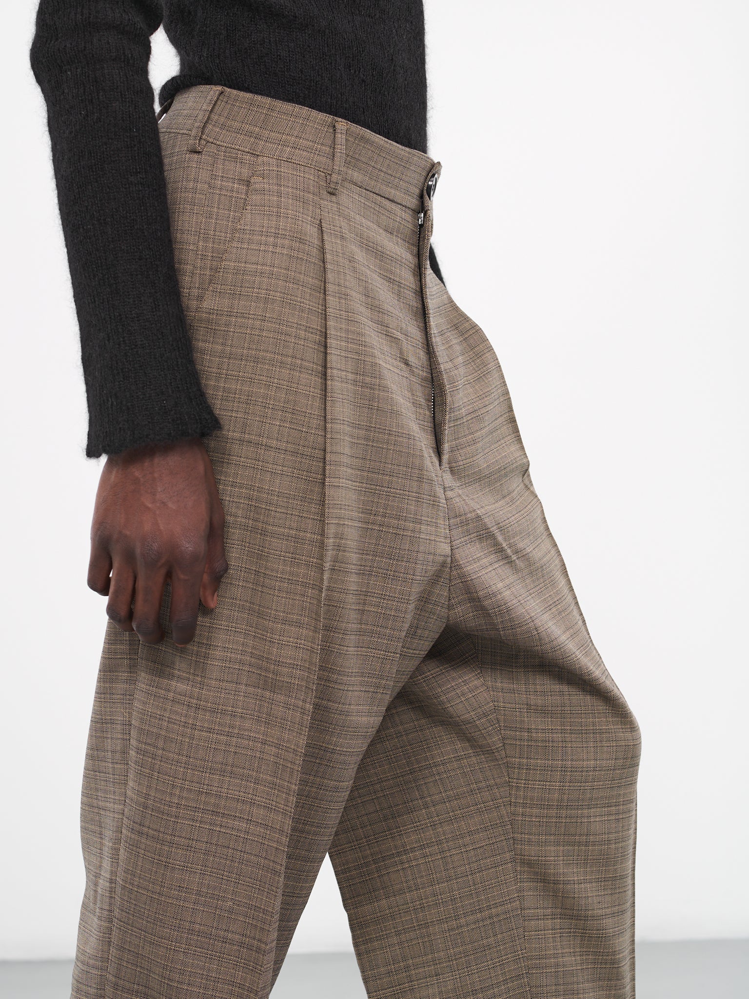 Tailored Suit Pants (MP025W-WBC-BEIGE-BLACK-CHECK)