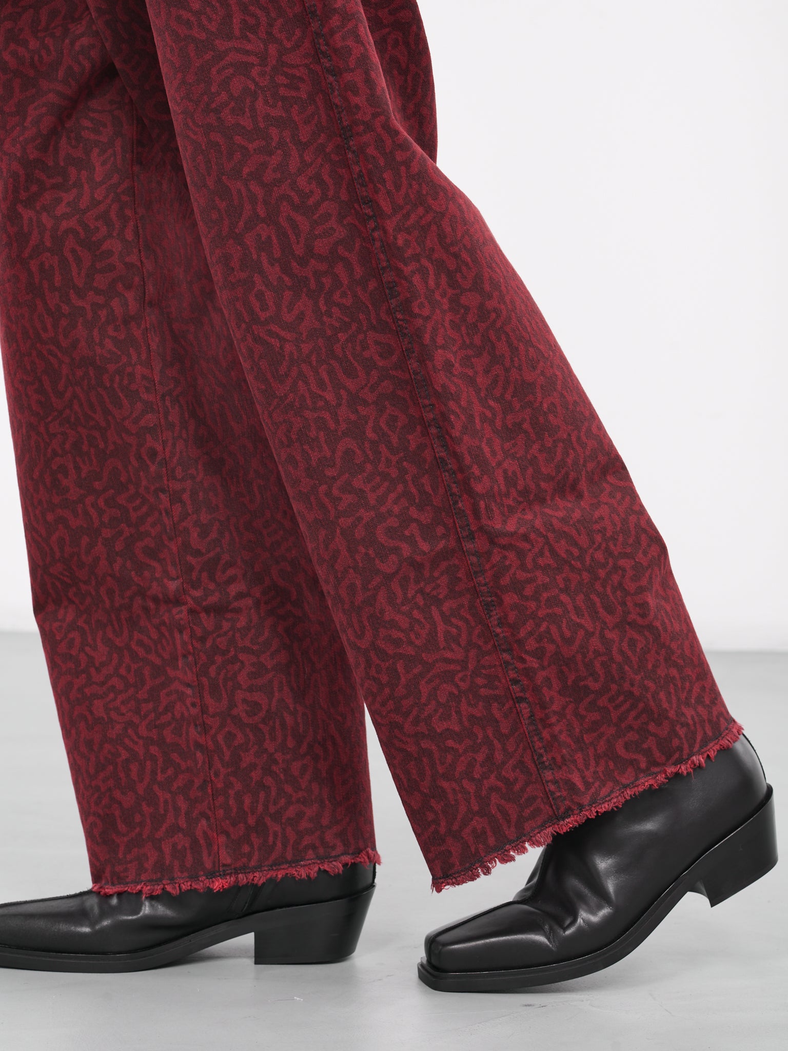 Graphic Wide Jeans (MP036D-WD-CRIMSON-RED)