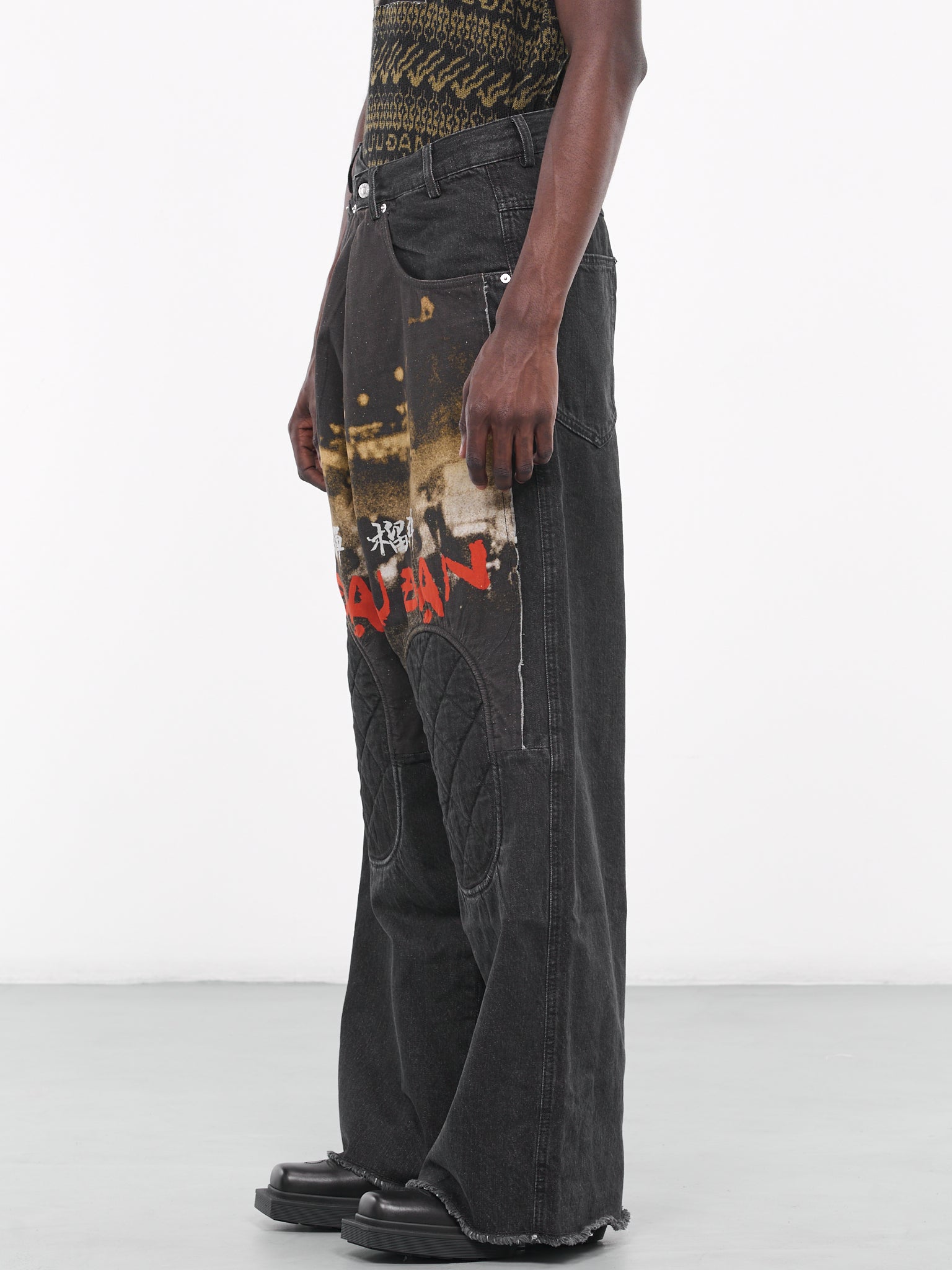Knee Patch Jeans (MP037D-WD-GRAPHITE-BLACK)