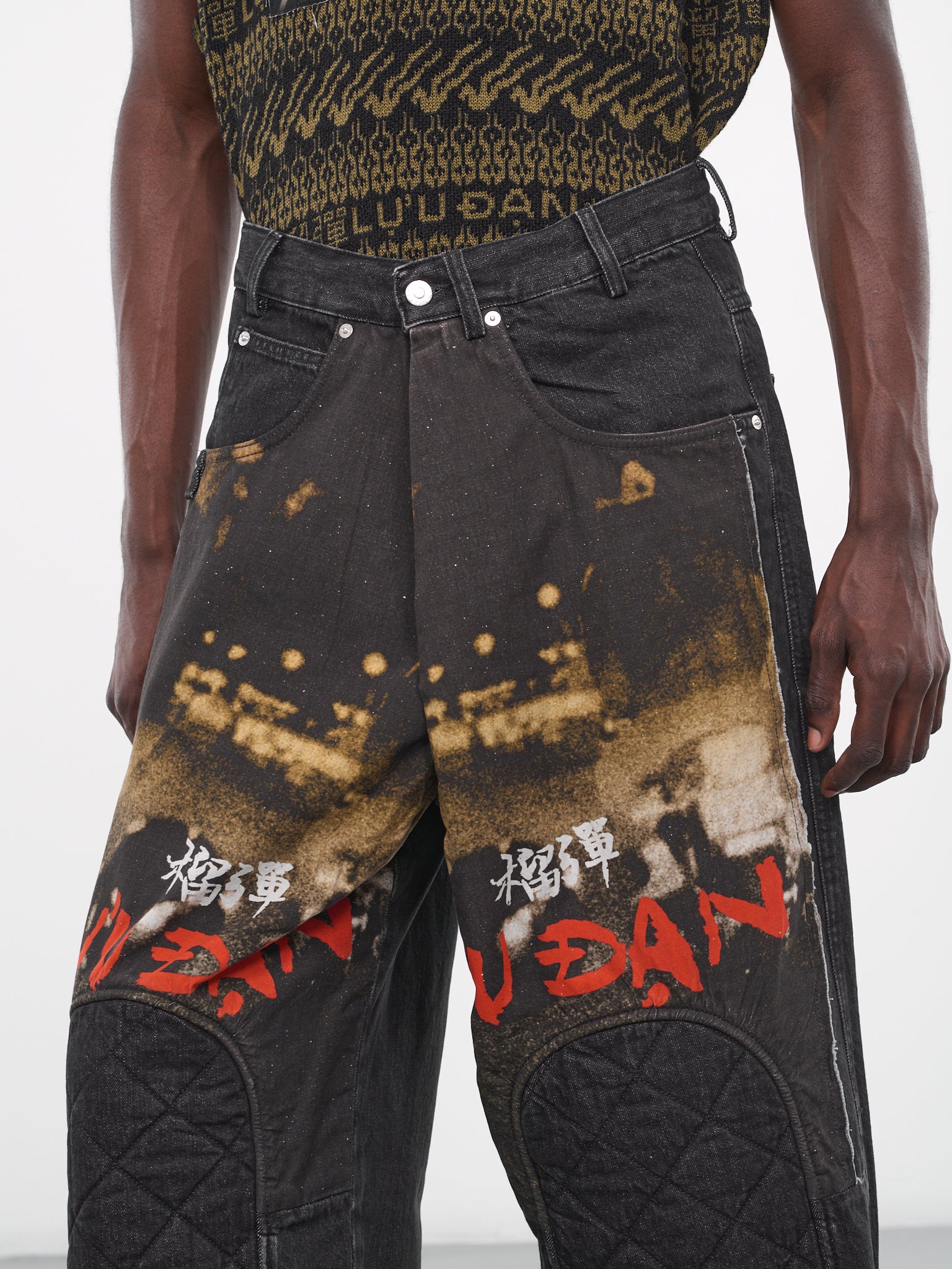 Knee Patch Jeans (MP037D-WD-GRAPHITE-BLACK)