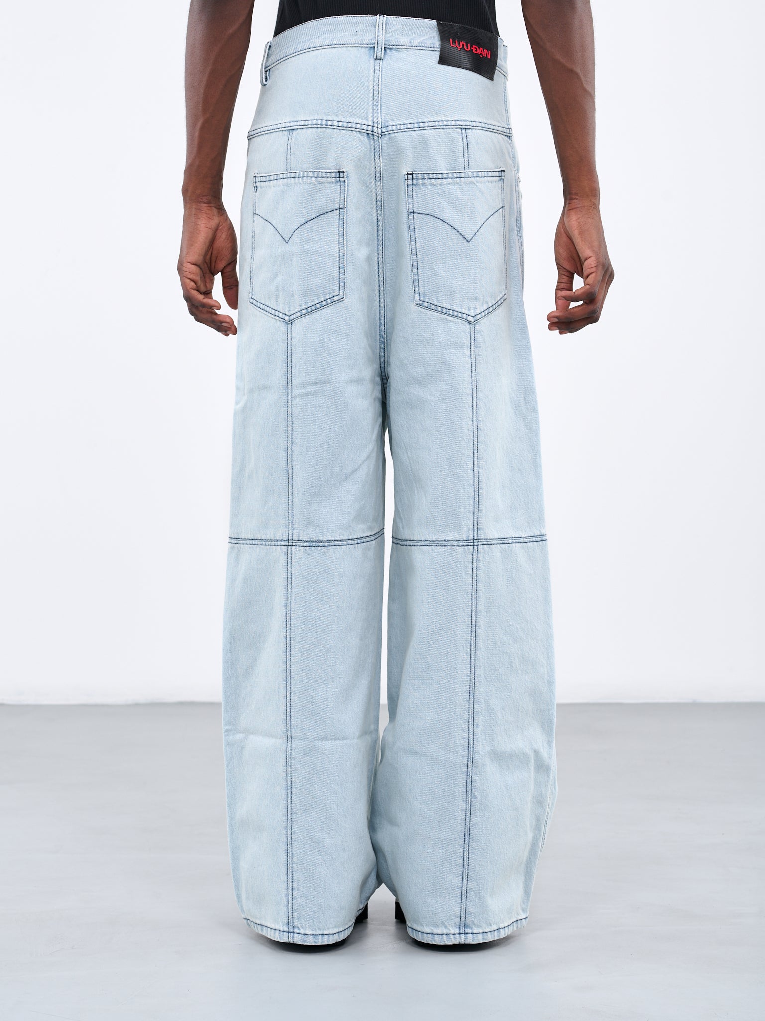 Paneled Baggy Jeans (MP040D-ICE-BLUE)