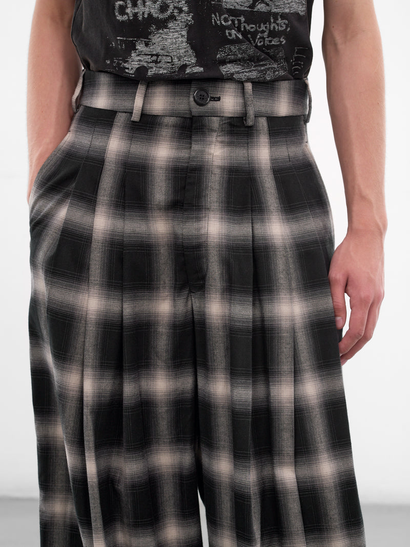Ombre Check Triple Pleated Trousers (MP041W-OCC-907-OMBRE-CHECK)