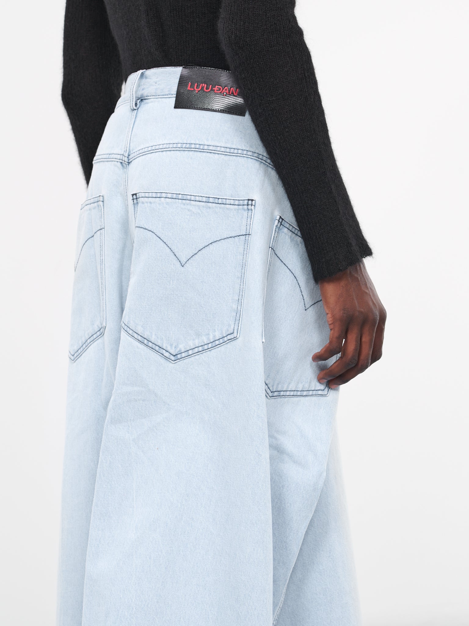 Double Pleated Jeans (MP047D-WD-ICE-BLUE)
