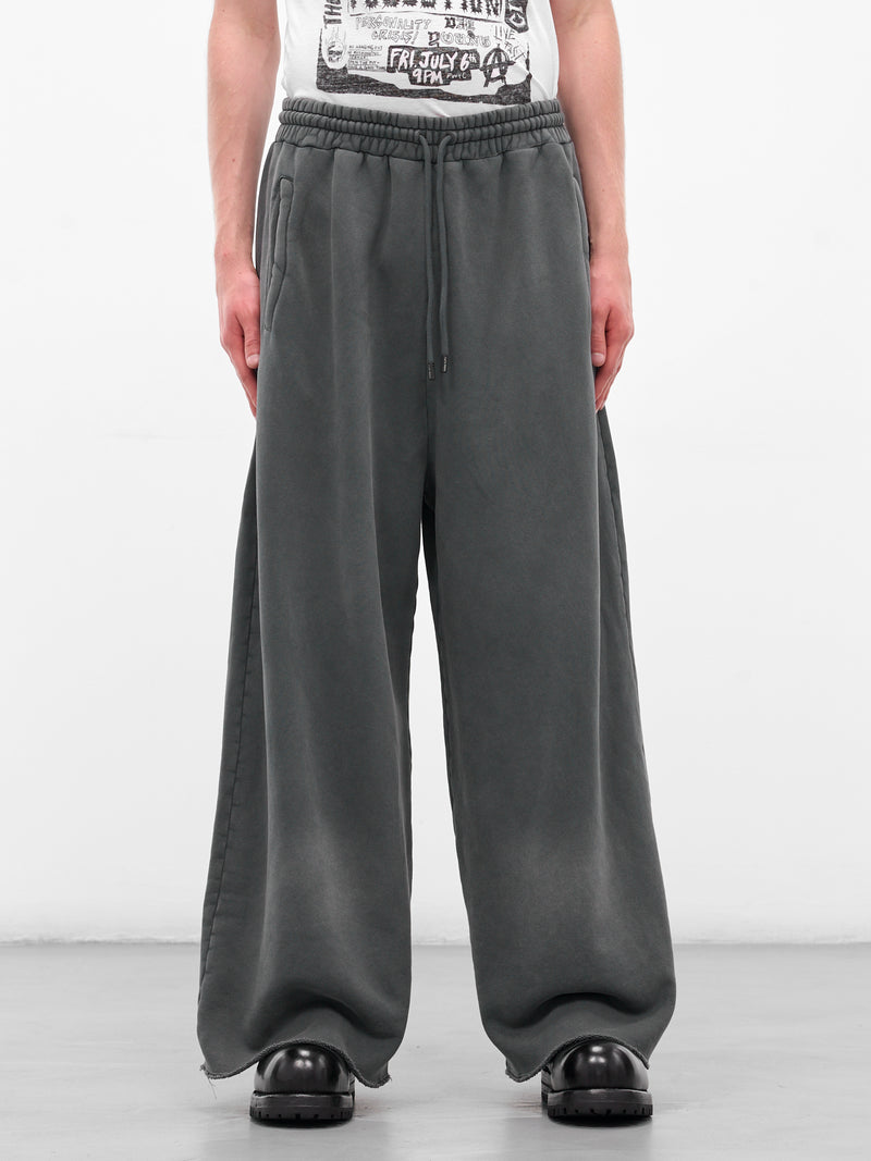 Gray Raw Cut Bontan Sweatpants (MP061J-FL-BLACK-SMOKE)