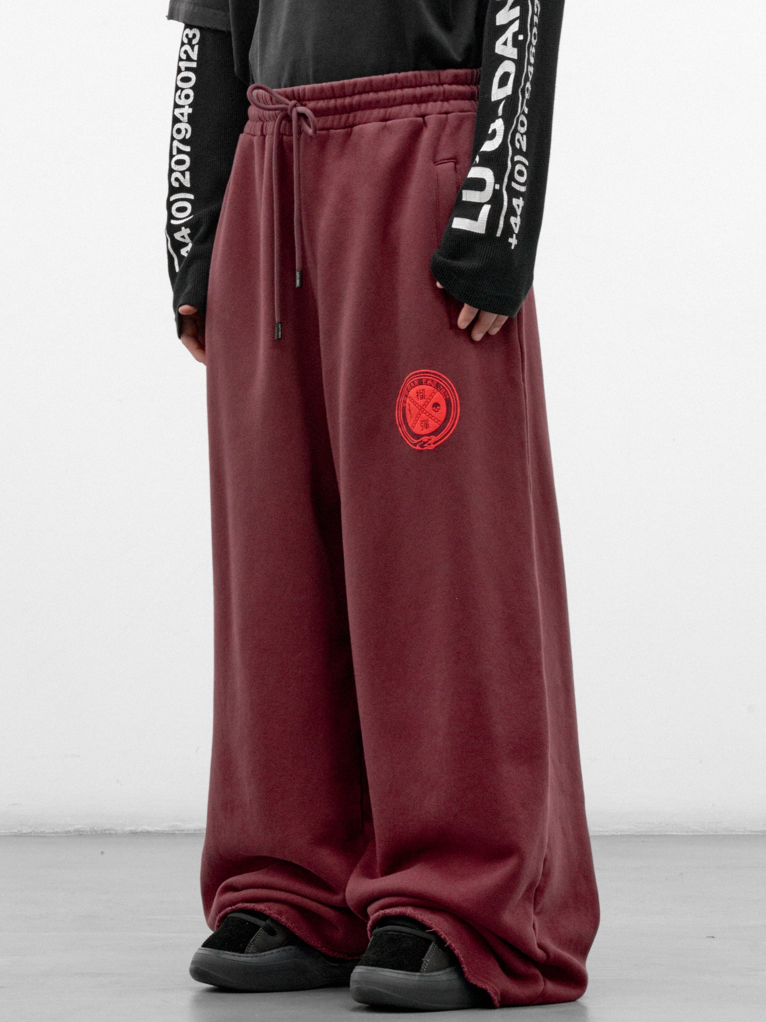 Blood Cotton Wide Leg Sweatpants (MP061J-HAF-507-DRIED-BLOOD)