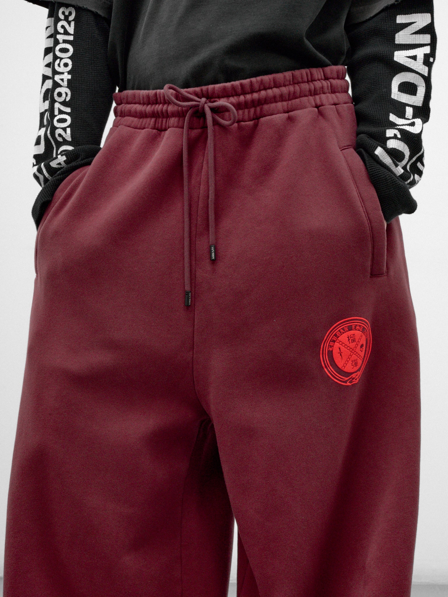 Blood Cotton Wide Leg Sweatpants (MP061J-HAF-507-DRIED-BLOOD)