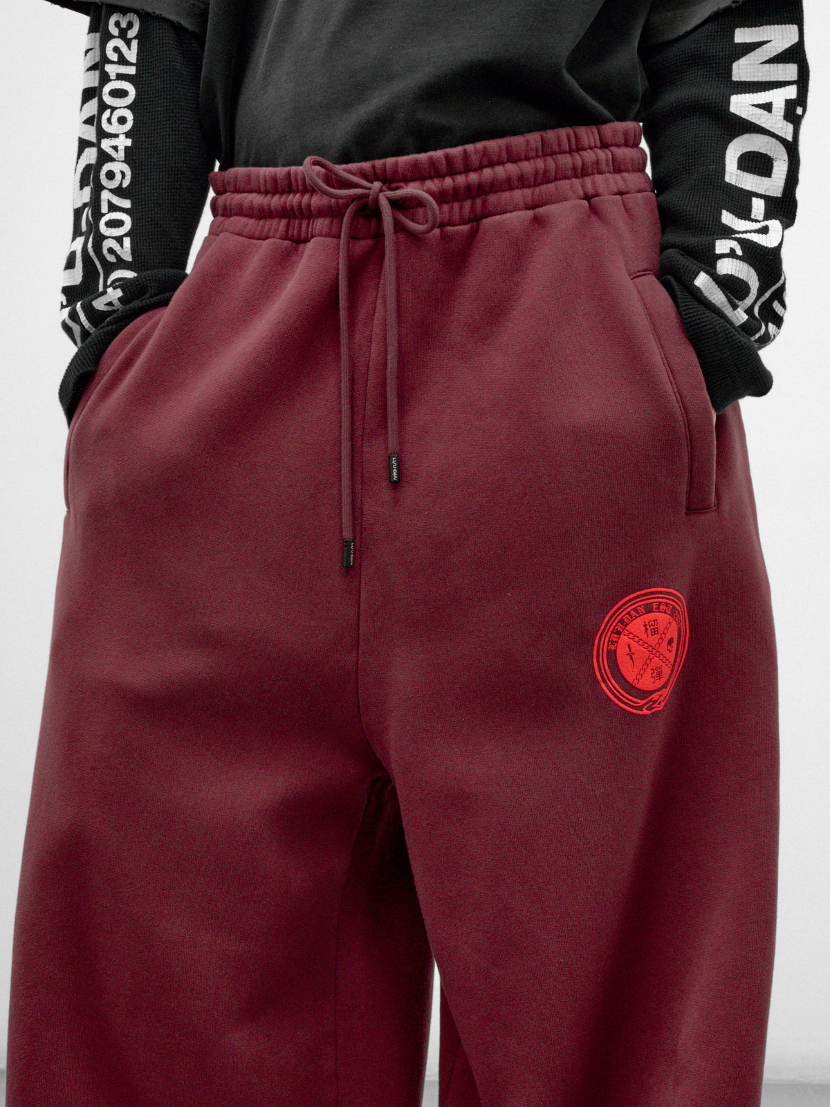 Blood Cotton Wide Leg Sweatpants (MP061J-HAF-507-DRIED-BLOOD)