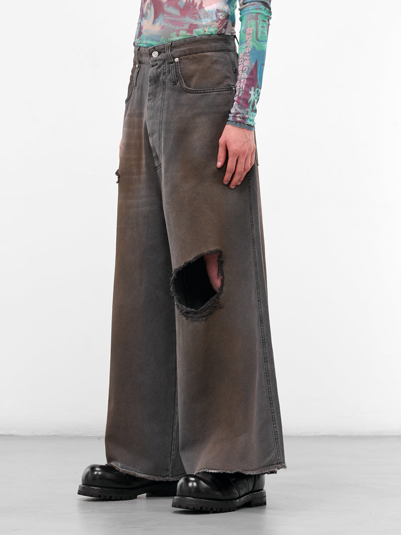 Distressed Dumpster Denim Baggy Jeans (MP093D-WDD-DIRTY-OUTCAST-GREY)