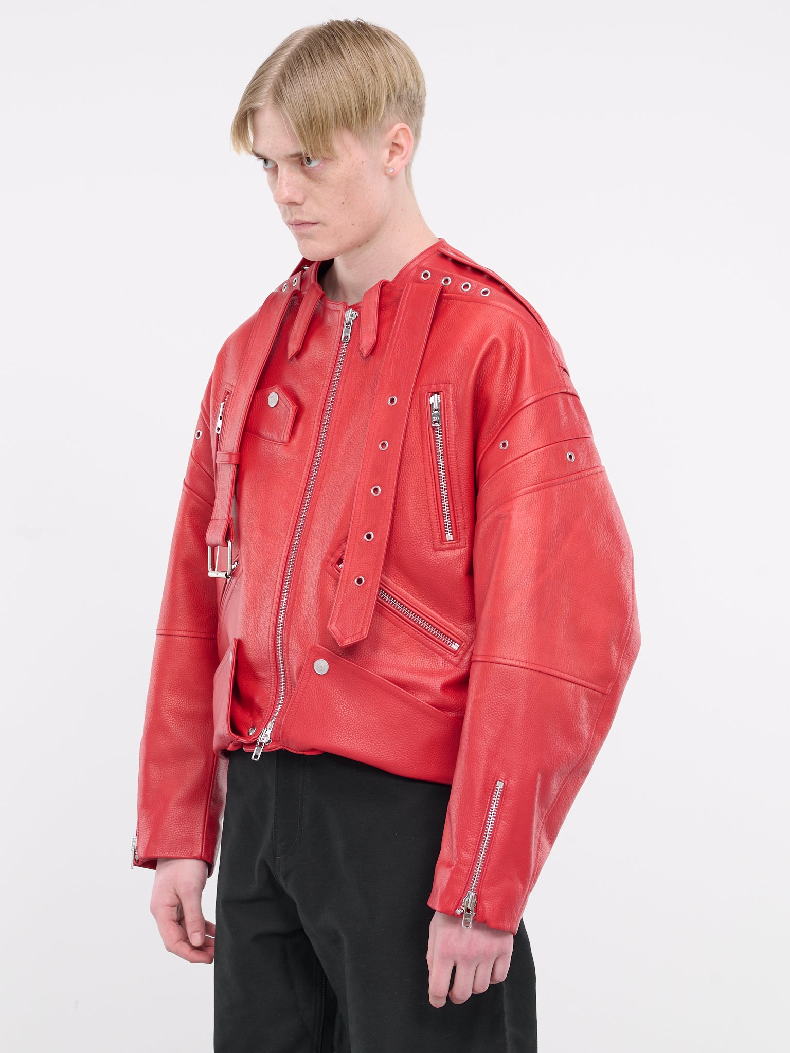 Biker Jacket (MP23LC2S-JC3001-SAMBA-RED)