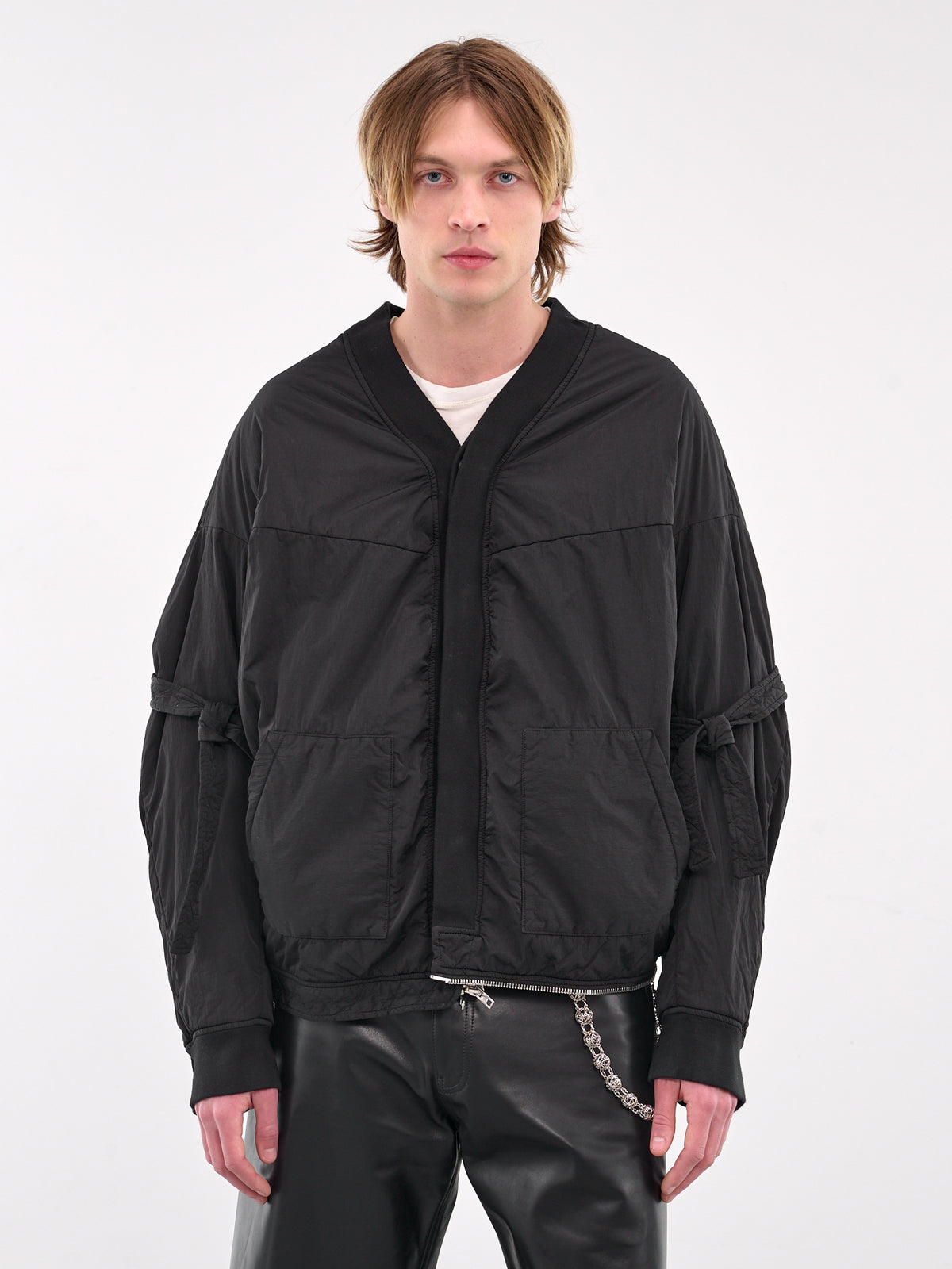 Multi Zip Bomber Jacket (MP24WLDE-JC3028-BLACK)